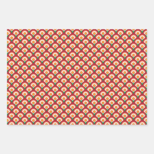 Papierblätter für Retro-Floral Geschenkpapier Set (Vorderseite 3)