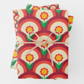 Papierblätter für Retro-Floral Geschenkpapier Set (Beispiel)