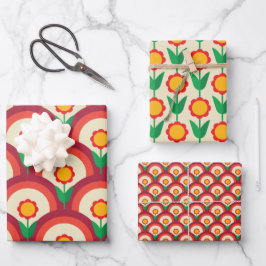 Papierblätter für Retro-Floral Geschenkpapier Set