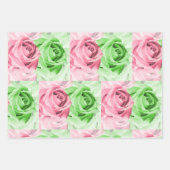 Papierblätter für rosa und grüne Rose Geschenkpapier Set (Vorderseite 3)