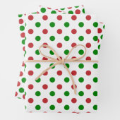 Papierblätter für rote und grüne Punkte Geschenkpapier Set (Beispiel)