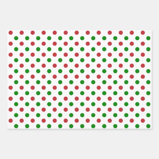 Papierblätter für rote und grüne Punkte Geschenkpapier Set (Vorderseite)