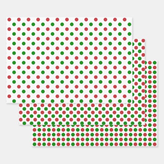 Papierblätter für rote und grüne Punkte Geschenkpapier Set (Set)