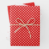Papierblätter für rote und weiße Polka-Dots Geschenkpapier Set (Beispiel)