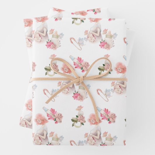 Papierblätter für Schwangerschaftsabbrüche Geschenkpapier Set (Beispiel)