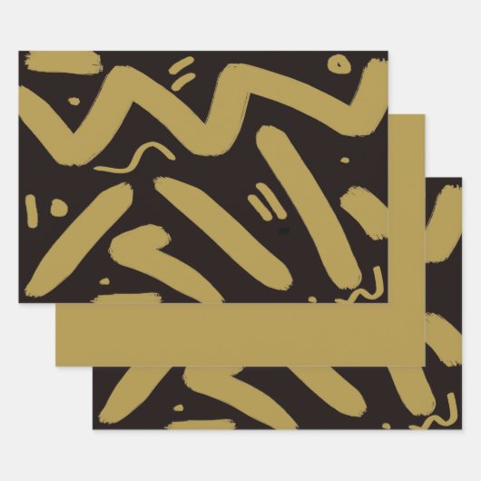 Papierblätter für Schwarz und Gold Geschenkpapier Set (Set)