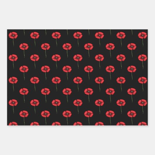 Papierblätter für Schwarz und Rot Geschenkpapier Set (Vorderseite)