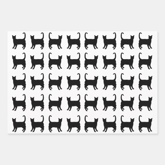Papierblätter für schwarze Katzen Geschenkpapier Set (Vorderseite 3)