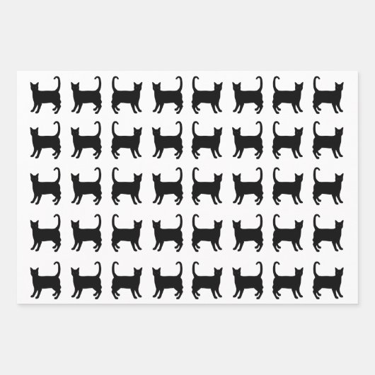 Papierblätter für schwarze Katzen Geschenkpapier Set (Vorderseite 2)