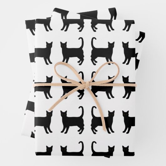 Papierblätter für schwarze Katzen Geschenkpapier Set (Beispiel)