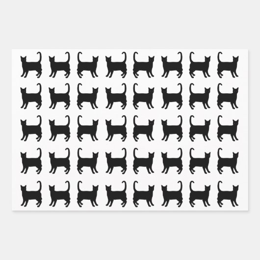 Papierblätter für schwarze Katzen Geschenkpapier Set (Vorderseite)