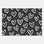 Papierblätter für schwarze und weiße Xoxo-Lippen Geschenkpapier Set (Vorderseite 3)