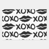 Papierblätter für schwarze und weiße Xoxo-Lippen Geschenkpapier Set (Vorderseite 2)