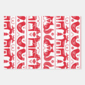 Papierblätter für skandinavische Tierdrucke Geschenkpapier Set (Vorderseite)