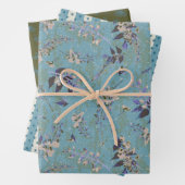 Papierblätter für weibliche Blüten und Streifen Geschenkpapier Set (Beispiel)