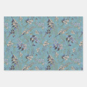 Papierblätter für weibliche Blüten und Streifen Geschenkpapier Set (Vorderseite)