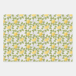 Papierblätter für Zitronen, Kariert, grüne Punkte Geschenkpapier Set