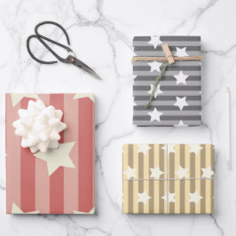 Papierblätter im rustikalen amerikanischen Stil Geschenkpapier Set