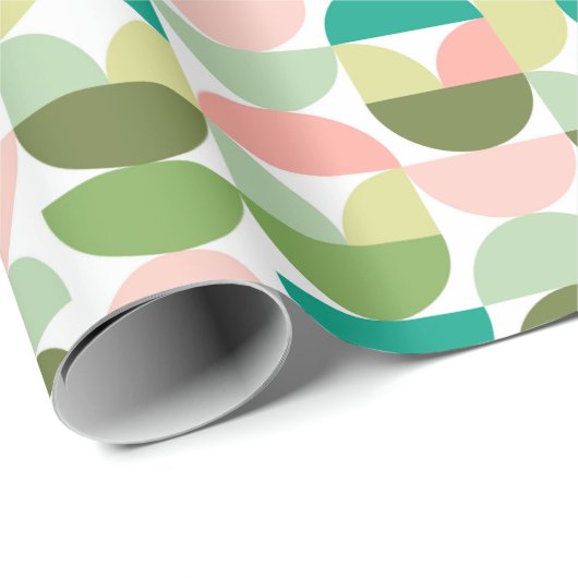 Papierblätter mit moderner Geometrie Geschenkpapier (Rolleneckpunkt)