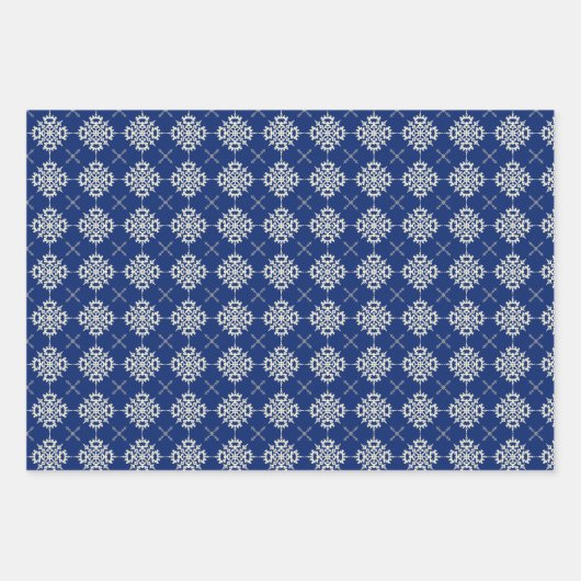 Papierblätter mit Schneeflocken, Set 3pic Geschenkpapier Set (Vorderseite 3)