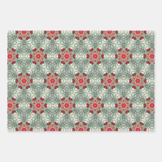 Papierblätter - modernes Weihnachtsdesign Geschenkpapier Set (Vorderseite 2)