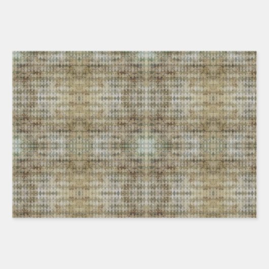 Papierblätter - Muster Beige Blau Geschenkpapier Set (Vorderseite 3)