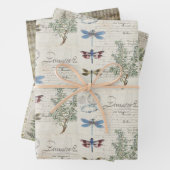 Papierblätter - Muster Beige Blau Geschenkpapier Set (Beispiel)