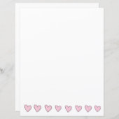 Papierblätter - rosa Herzen (Vorne/Hinten)