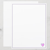 Papierblätter - rosa Miami - Herz (Vorne/Hinten)