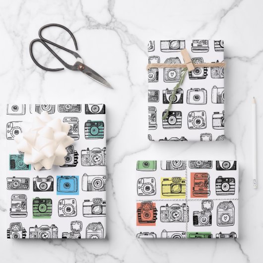 Papierblätter umhüllen - durch die Jahre "lächeln" Geschenkpapier Set (Vorderseite)