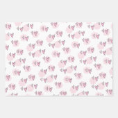 Papierblätter umhüllen Valentinins rosa rote Herze Geschenkpapier Set (Vorderseite)