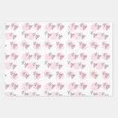 Papierblätter umhüllen Valentins rosa Herzen Geschenkpapier Set (Vorderseite)