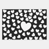 Papierblätter Valentinins weiße Herzen Geschenkpapier Set (Vorderseite 3)