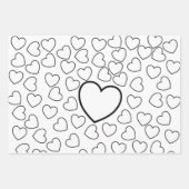 Papierblätter Valentinins weiße Herzen Geschenkpapier Set (Vorderseite 2)