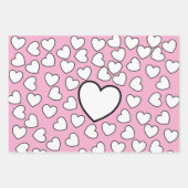 Papierblätter Valentinins weiße Herzen Geschenkpapier Set (Vorderseite)