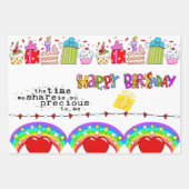 Papierblätter Valentins Glückwunsch zum Geburtstag Geschenkpapier Set (Vorderseite 2)