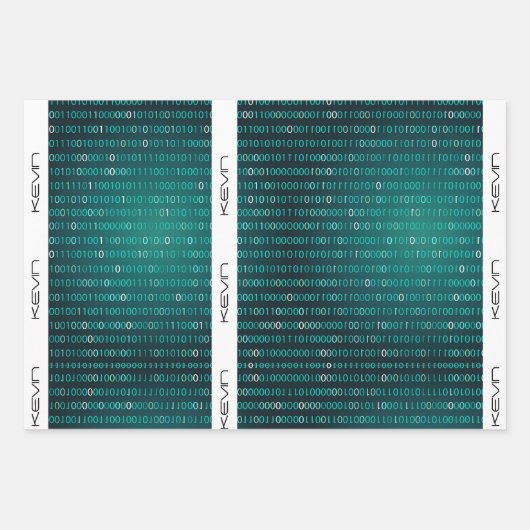 Papierblätter zum binären Code Geschenkpapier Set (Vorderseite 3)