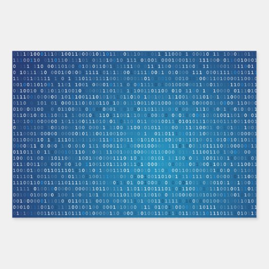 Papierblätter zum binären Code Geschenkpapier Set (Vorderseite 2)