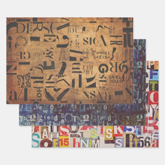 Papierblätter zum Dekodieren, Collage usw. Geschenkpapier Set (Set)