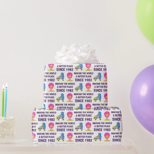 Papierblätter zum Geburtstag der 80er Jahre Geschenkpapier (Partygeschenke)