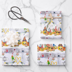 Papierblätter zum Geburtstag frohen Weihnachten Geschenkpapier Set