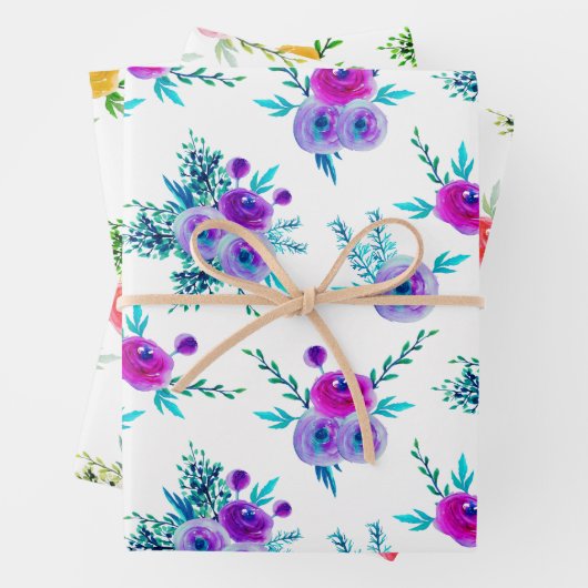 Papierblätter zum Muster von Bouquet Geschenkpapier Set (Beispiel)