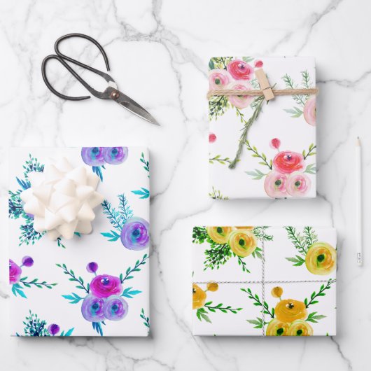 Papierblätter zum Muster von Bouquet Geschenkpapier Set (Vorderseite)