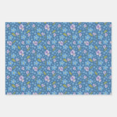 Papierblätter zum Vergessen-Me-Not- und Pansy-Umhü Geschenkpapier Set (Vorderseite 3)