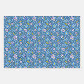 Papierblätter zum Vergessen-Me-Not- und Pansy-Umhü Geschenkpapier Set (Vorderseite)