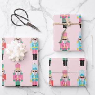 Papierblätter zum Wracken von Preppy Pink Geschenkpapier Set