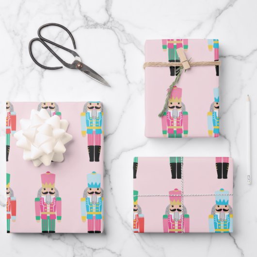 Papierblätter zum Wracken von Preppy Pink Geschenkpapier Set (Vorderseite)