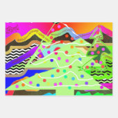 Papierblattnummern der Abstrakten Baumstruktur Geschenkpapier Set (Vorderseite 3)