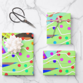 Papierblattnummern der Abstrakten Baumstruktur Geschenkpapier Set