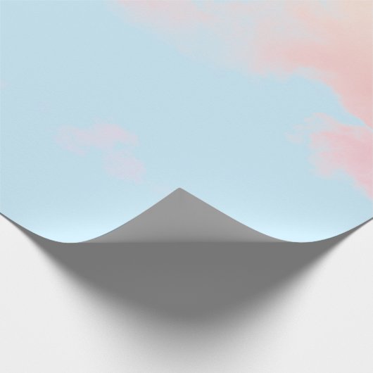 PAPIERBLAU MIT PINKBLUTEN GESCHENKPAPIER (Ecke)